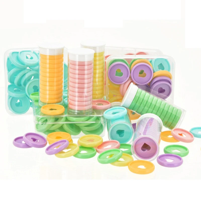 100 Chiếc Rời Lá Chất Kết Dính Cho Máy Tính Xách Tay 28Mm Chắc Chắn Trái Tim Liên Kết Nhẫn Thêu Sò Tự Làm Quy Hoạch Đĩa