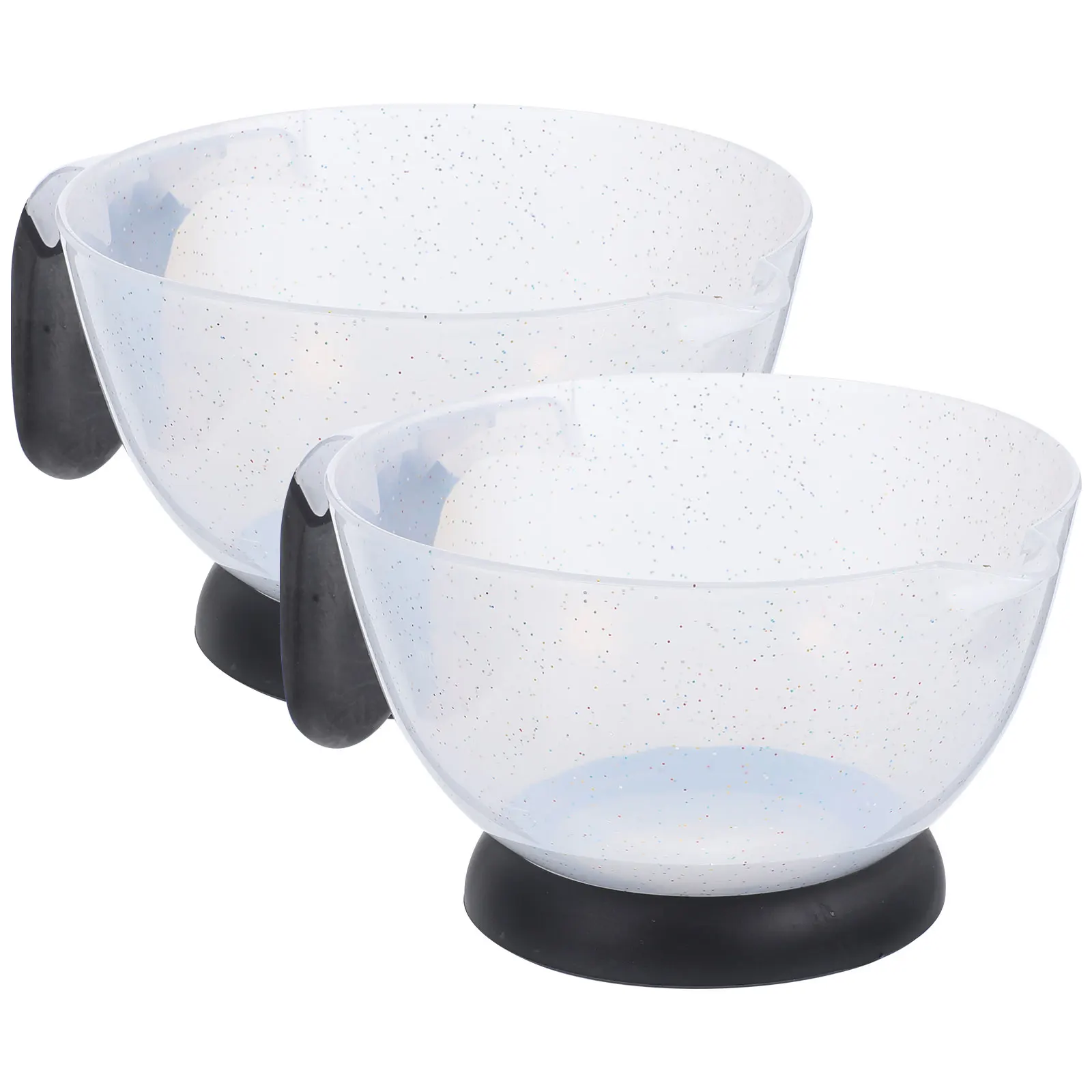 

2 Pcs Color Palette Bowl Mixing Bowls for Hairstylist Handle Plastic Hairdressing Accessories