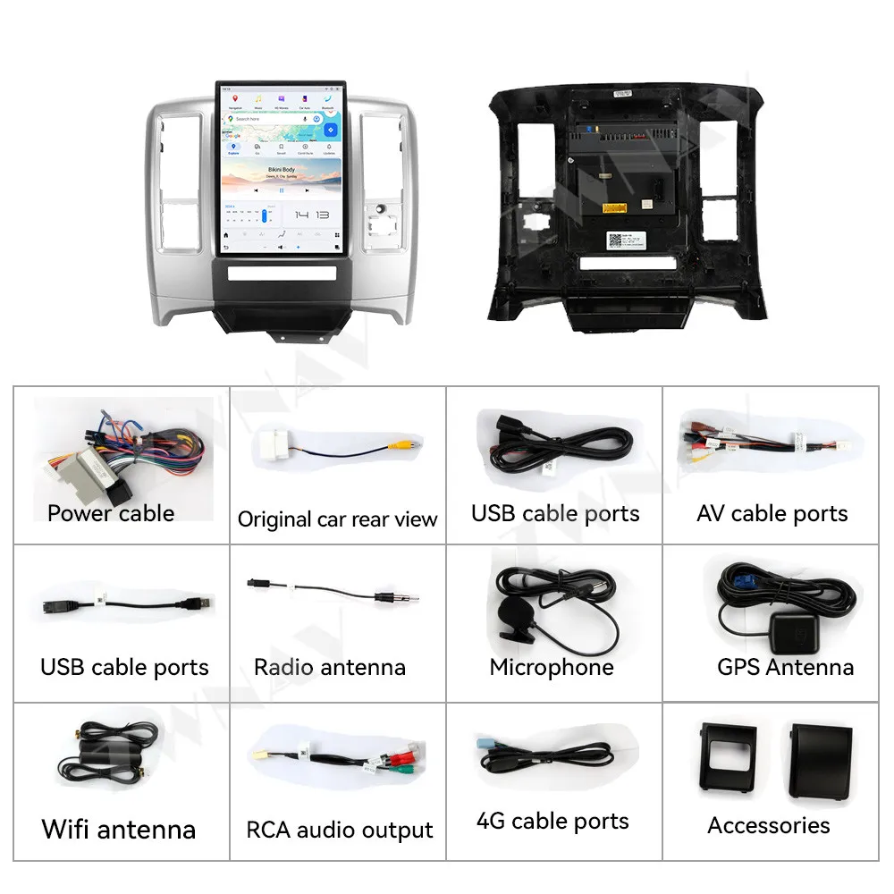Central Multimídia Automotiva Cinematic de 13.8 polegadas HD com Android 13 para Dodge Ram 2008-2011, com Comando de Voz por IA, CarPlay e Android Auto sem fio e Áudio de Alta Resolução.