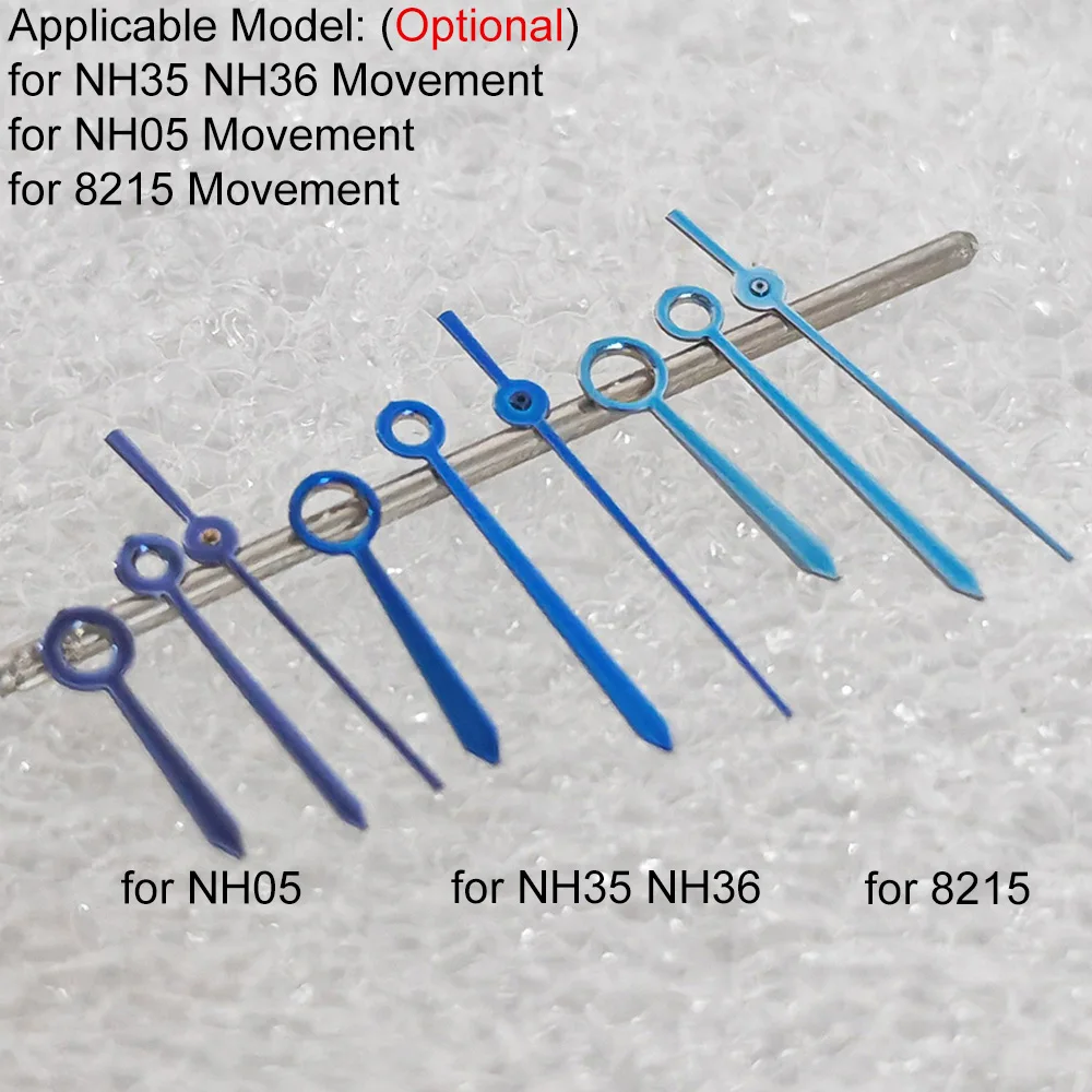 No Luminous Blue Watch Hands for NH35 NH36/ NH05/ 8215 8200 821A  Movement Replacement Watch Pointers