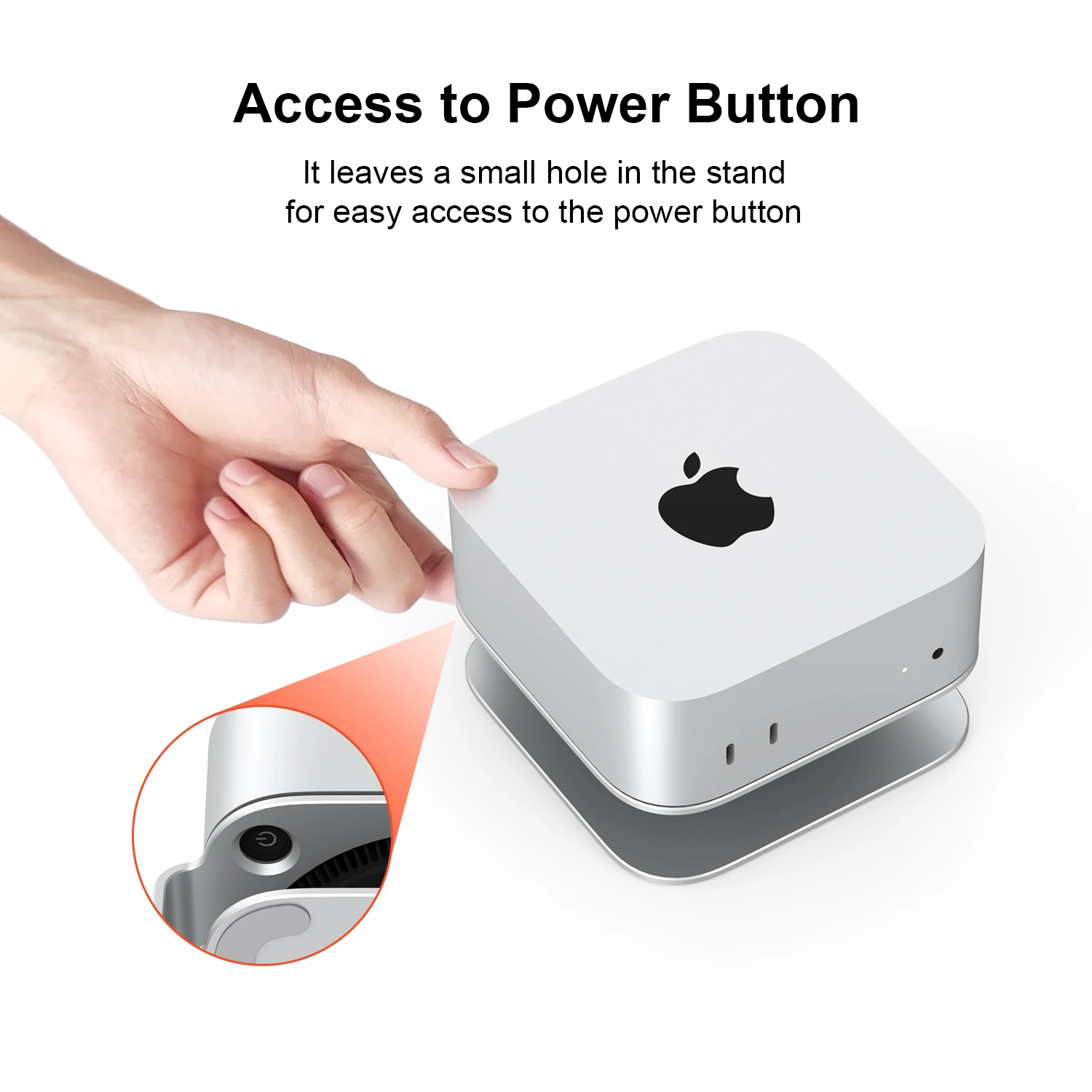 Qwiizlab Aluminum Stand for Mac mini M4 and M4 Pro 2024, Anti-Scratch, Anti-Slip, Avoid Overheating, Durable and Sturdy (Silver)