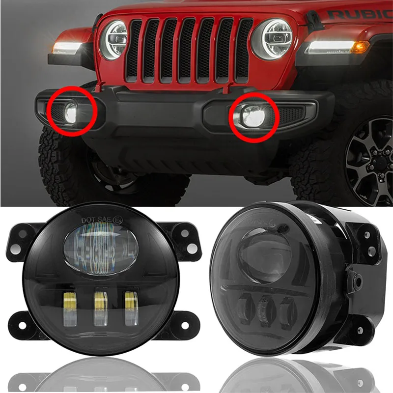 4 Inch Led Fog Light for Jeep Wrangler JK Grand Cherokee Dodge Charger Journey Accessories Front Bumper Fog Lamps