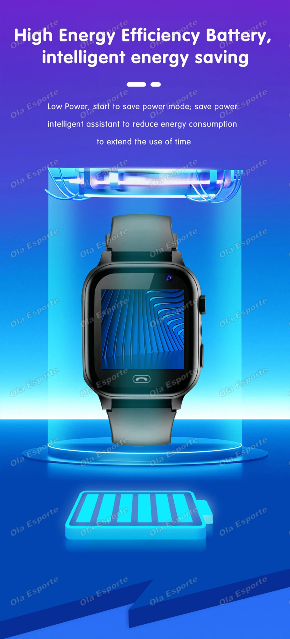 Children's Smartwatch Boy and Girl HD Call LED Flashlight SOS LBS Location Waterproof GPS Alarm Clock Step Count Smart Watch H10