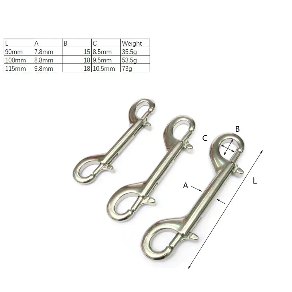 Scuba Diving Quick Carabiner Swivel Eye Bolt Double Ended Snap Bolt Hook Clip Equipment Back Fly Side Hanging BCD 316 Hook