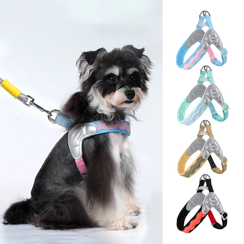 

Fashion Breathable Dog Harness with Soft Padded Anti-escape Durable Adjustable Y- Shaped Pet Chest Strap for Comfortable Walking