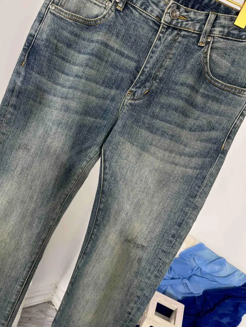 Europe American Autumn Winter Men High Quality Casual Denim Pants Hot Chic Brand New Designer Jeans C886