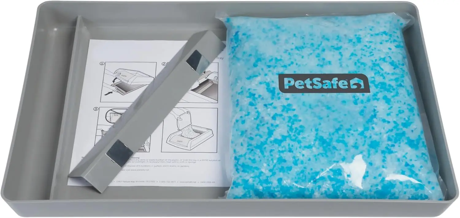 

Reusable Crystal Litter Tray - Reduces Waste, Durable Plastic, Fast Odor Control, Easy Clean for Self-Cleaning Box