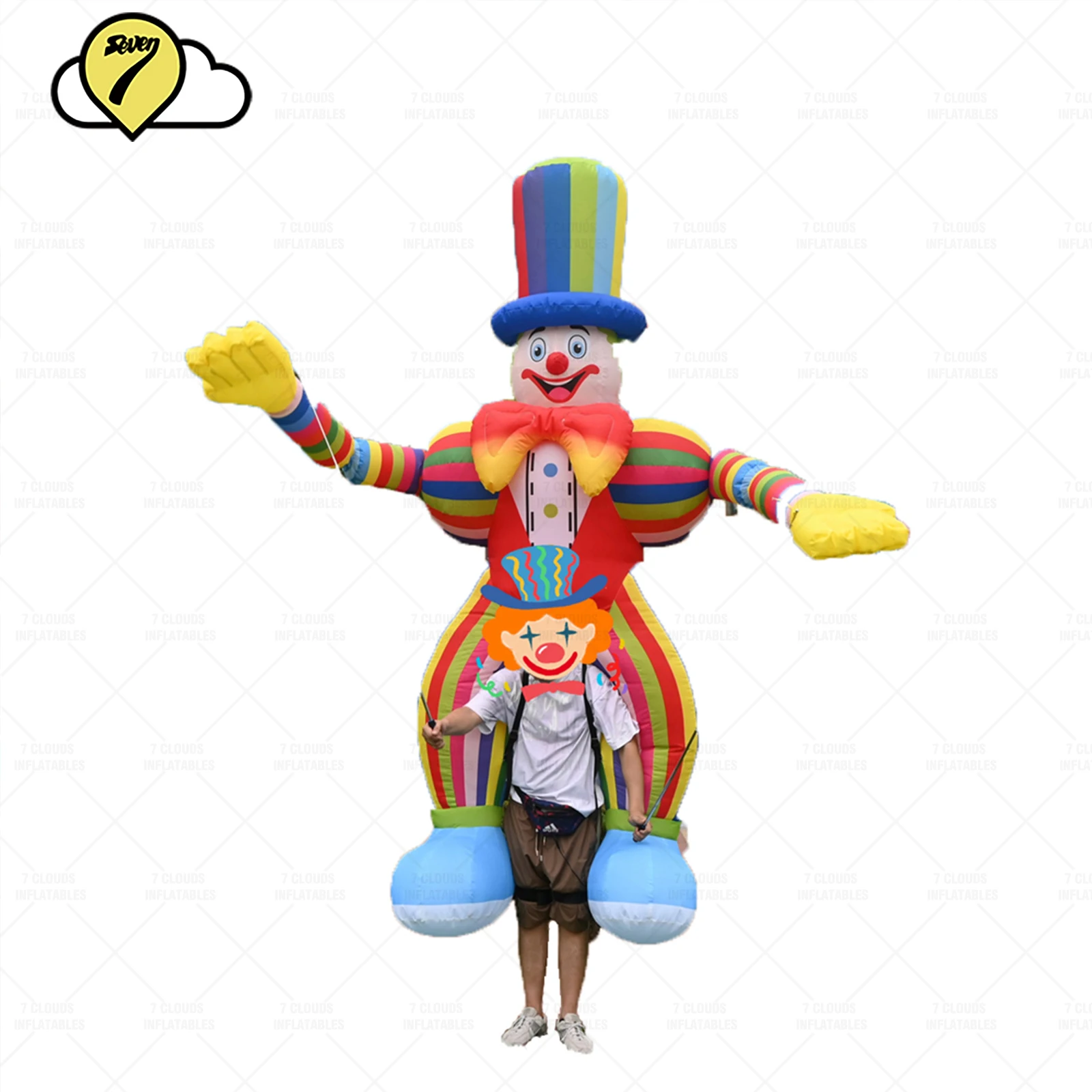 3.5M  Large Cartoon Clown Costume Walking Dancer Inflatable  Air Model Outdoor Indoor  for Props Birthday  Festival  Supermarket