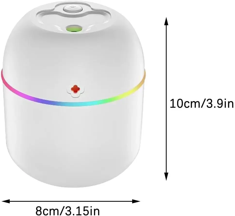 Humidificador pequeño portátil, humidificador de escritorio Personal USB para coche, oficina, habitación, dormitorio, apagado automático, 2 modos de niebla, súper silencioso