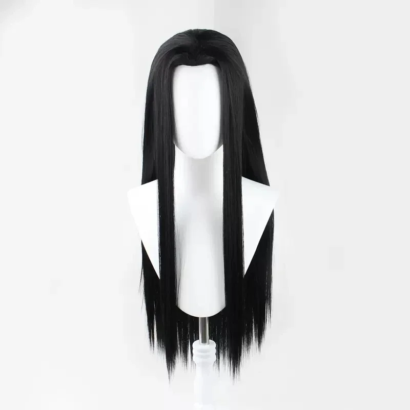 80cm Wigs 100cm Black Long Straight Centre Parting Widow's Peak Styled Heat Resistant Synthetic Hair Anime Cosply Wig   Wig Cap