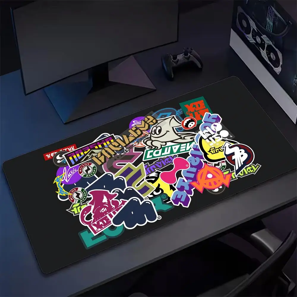 COOL Splatoon Mouse Pad Tapetes de Mesa Teclado, Borracha Kawai, Tapete de Mesa Antiderrapante, XXL90x40cm