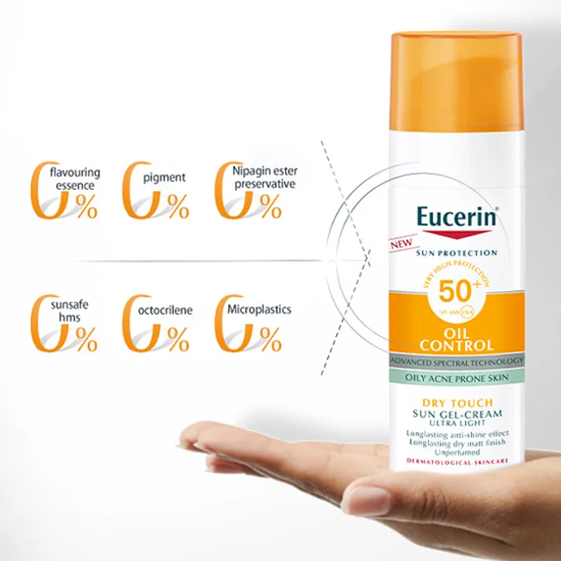 Eucerin Oil Control Refreshing Sunscreen Lotion SPF50+ Isolating Sunscreen Sensitive Skin Facial Body UV Protection 50ml