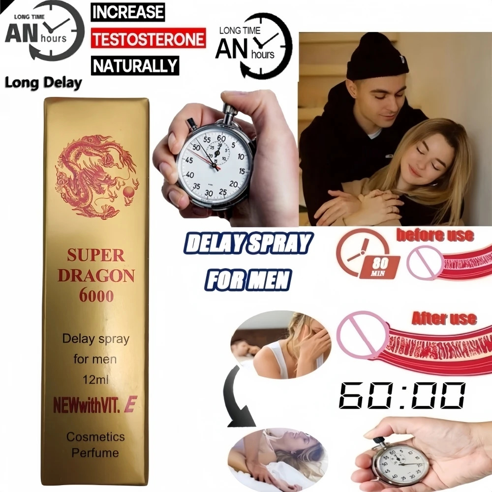 Super Dragon 6000 Delay Spray Voor Mannen Penis Anti Voortijdige Ejaculatie Man Erectie Duurt 130 Minuten Penisvergroting Verlengen