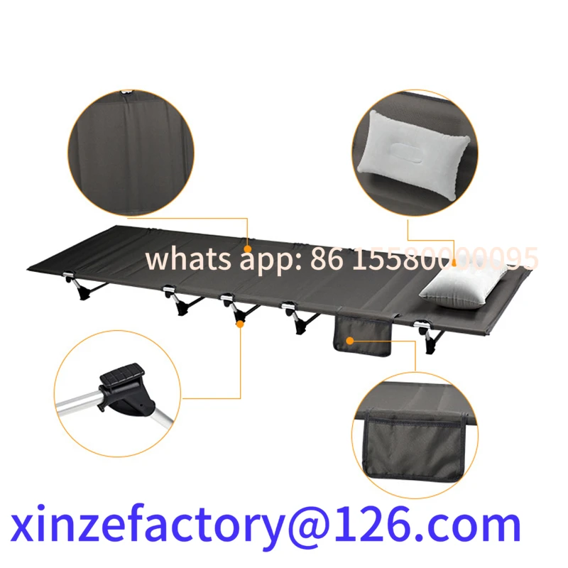 

Customizable Portable Foldable Camping Cot Single Person Outdoor Folding Bed 330LB Bearing Weight Compact for Outdoor Picnic Cam