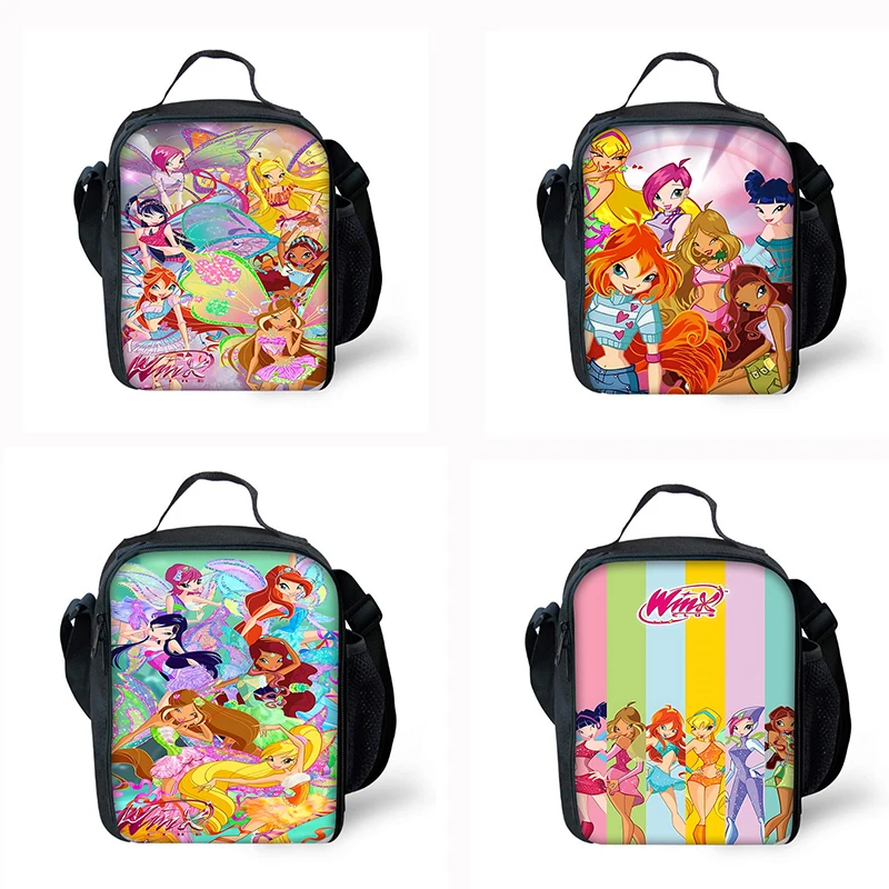 

Child Insulated Anime Girl W-Winx Large Capacity Bag for Boy and Girl Student Outdoor Picnic Resuable Thermal Cooler Lunch Box