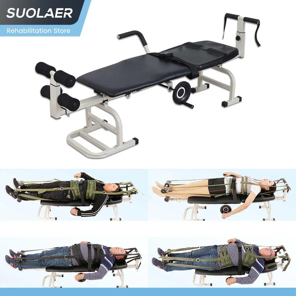 Adjustable Canvas Lumbar Traction Belt Bed Traction Bed Body Stretch Spine Ankle Vertebra Fatigue Minor Injurie Tensioner Brace