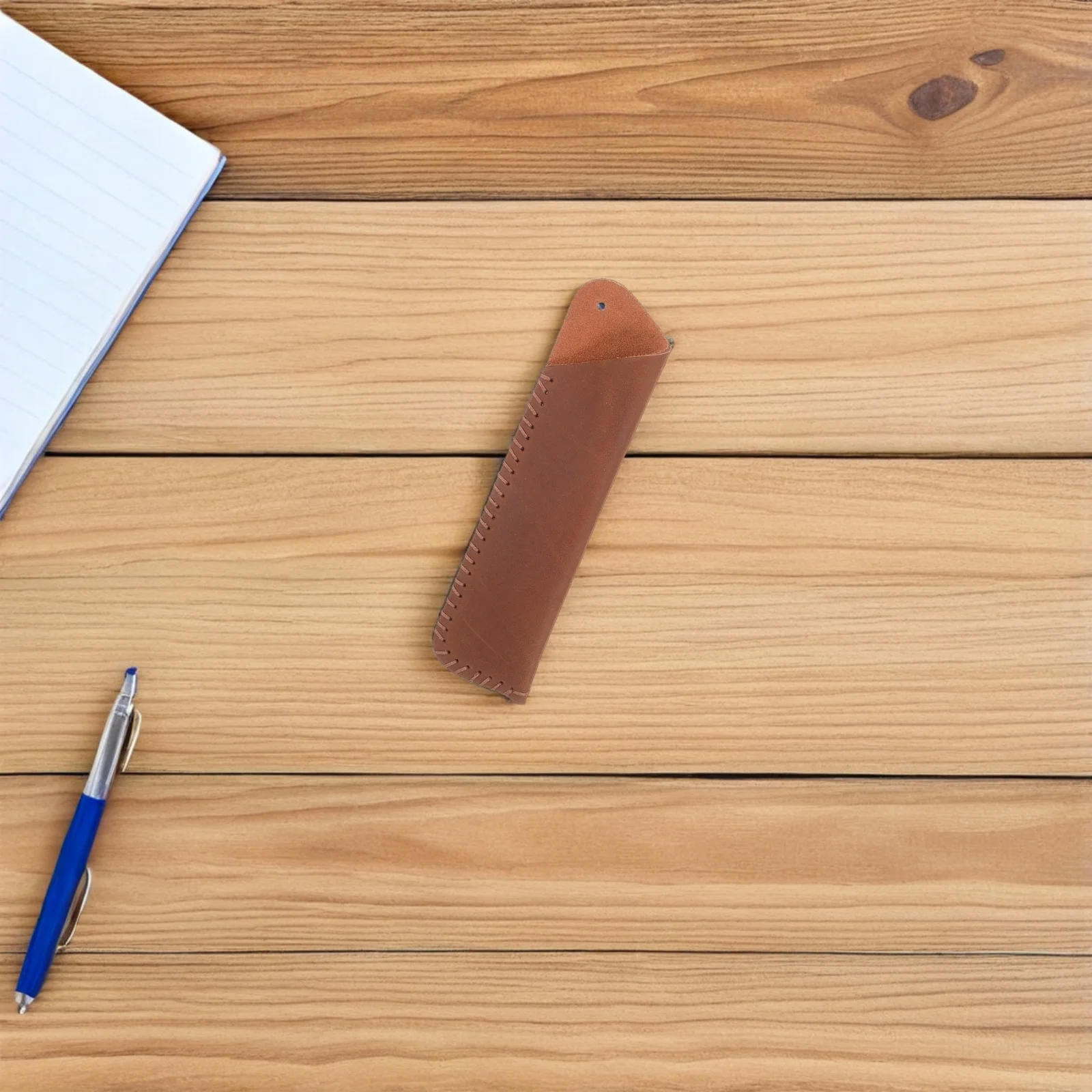 

Vintage Dual Pen Holder Handmade Soft Protective Pen Sleeve Case For Office School Stationery Business Gifts