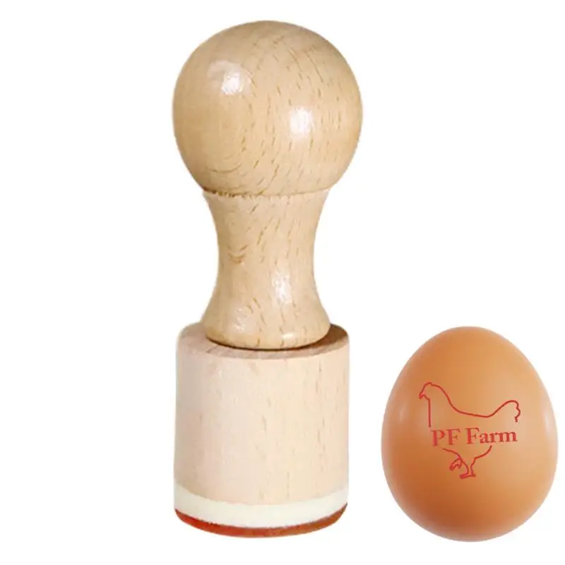 Egg Stamper Chicken Egg Rubber Stamper Egg Labels Wooden Stamps Multi-Functional Fresh Egg Markers Exquisite Egg Marking Inking