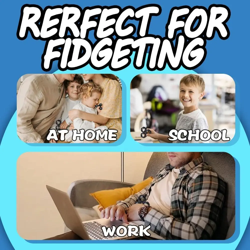 6 sztuk/zestaw fajne pierścienie magnetyczne Fidget Toy ulga w lękach gadżety biurowe Fidget Spinner prezent ADHD autyzm zabawki dorośli nastolatki