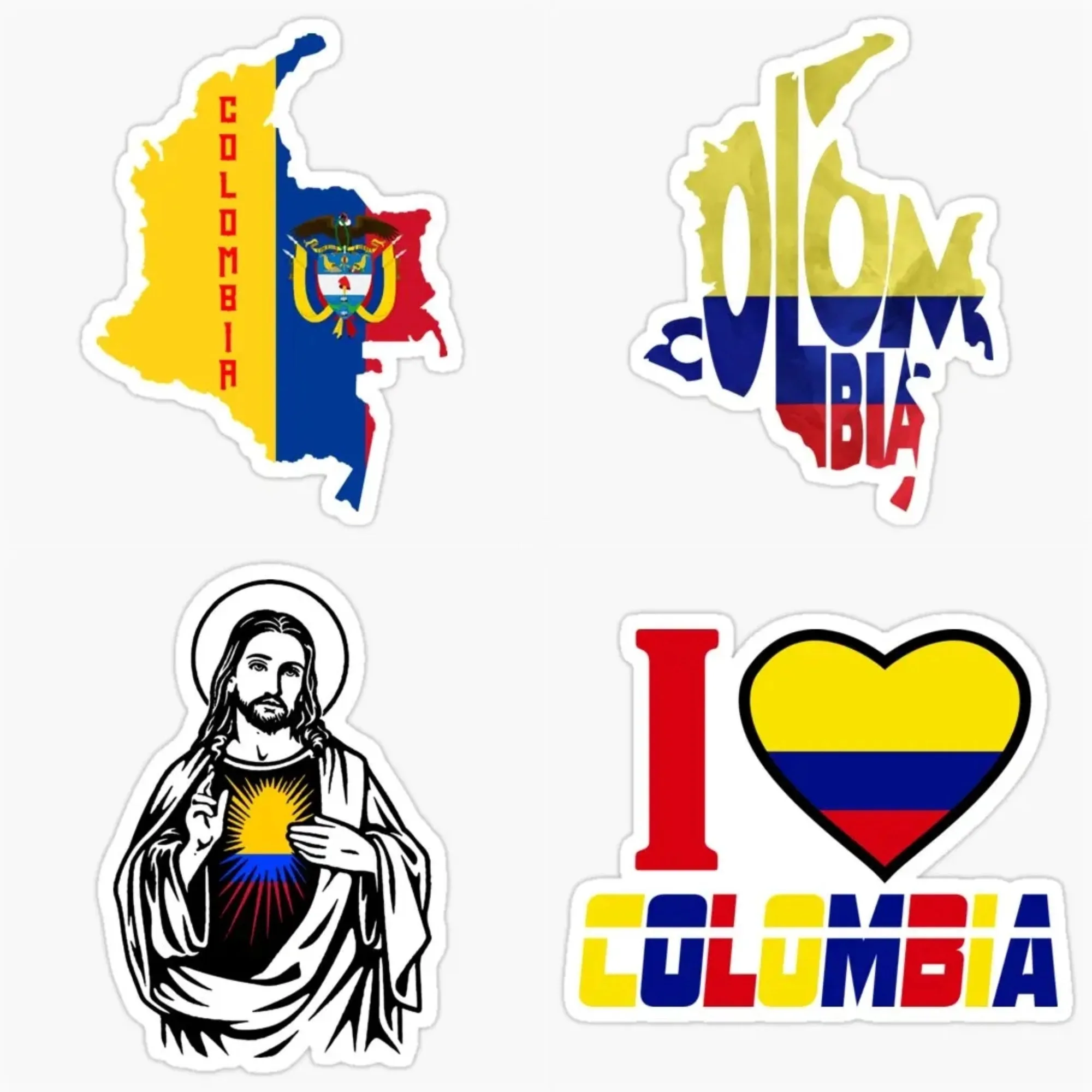 

Colombia Style Color Graphic Vinyl Sticker Cool Car Decal For Bicycle Helmet Window Laptop Scratch Resistant Racing Accessories