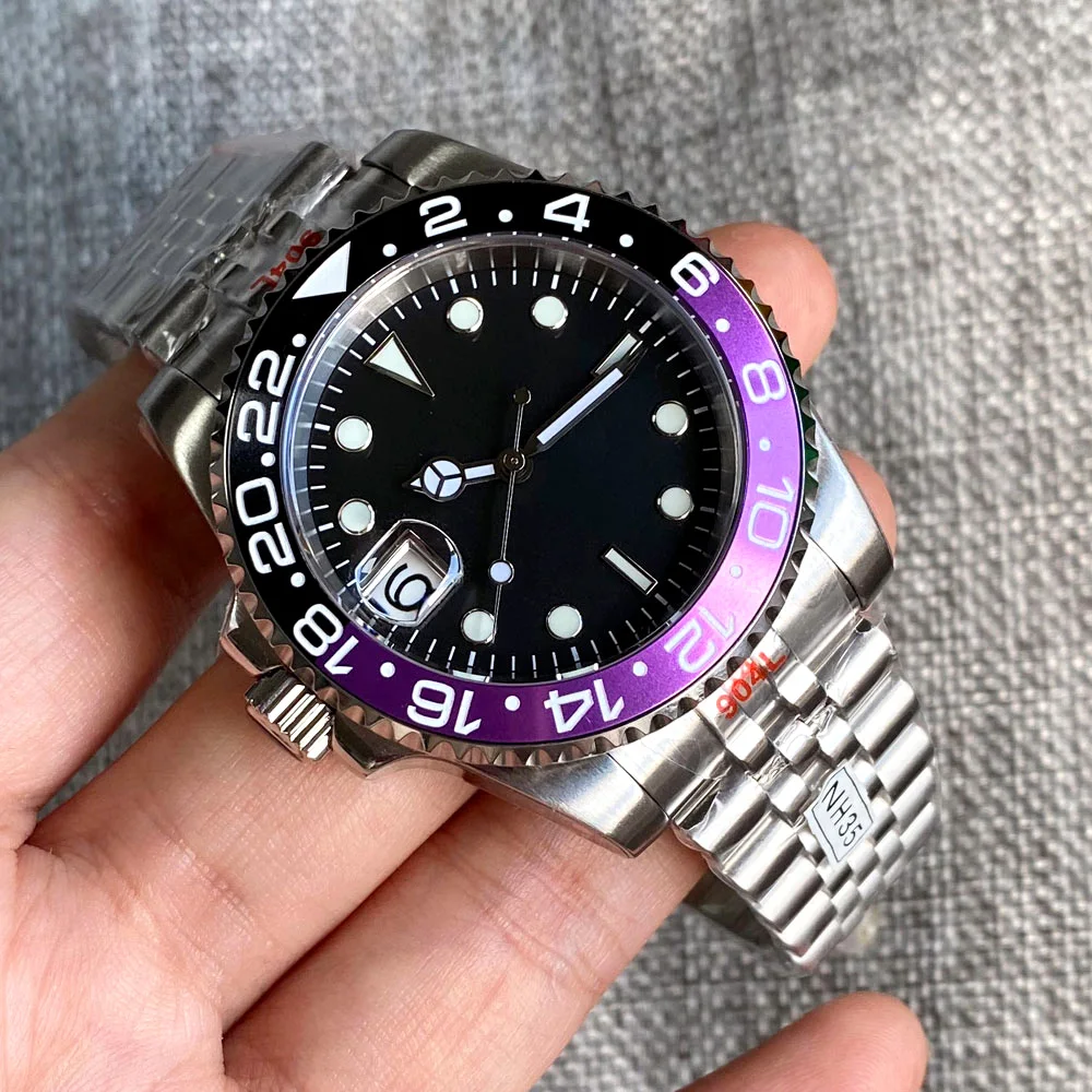 New 2022 Left handed Diver SUB Luxury NH35A Automatic Men Wristwatch Steel 200M Waterproof Clock Cutomize logo Sapphire Crystal