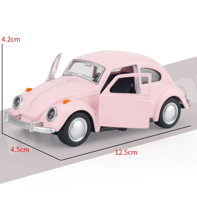 2023 Newest Arrival Retro Vintage Beetle Diecast Pull Back Car Model Toy for Children Gift Decor Cute Figurines Miniatures Decor