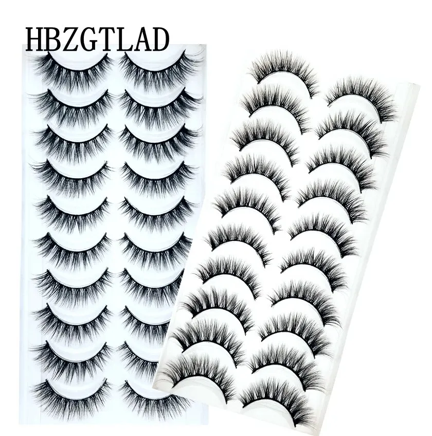 New 10 Pairs Eyelashes Makeup Soft Fluffy 3D Faux Mink False Eyelashes Natural Handmade Volume Mink Lashes Makeup Fake Lashes