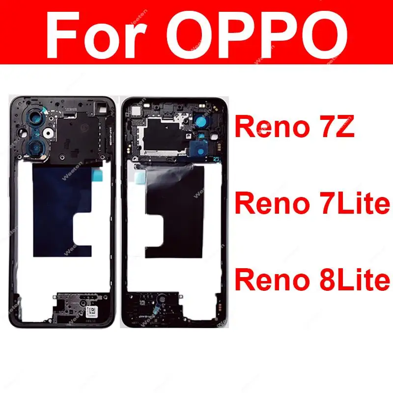 Middle Frame Housing For OPPO Reno 7 Lite 8 Lite 7Z CPH2343 5G Middle Case With Side Keys Replacement