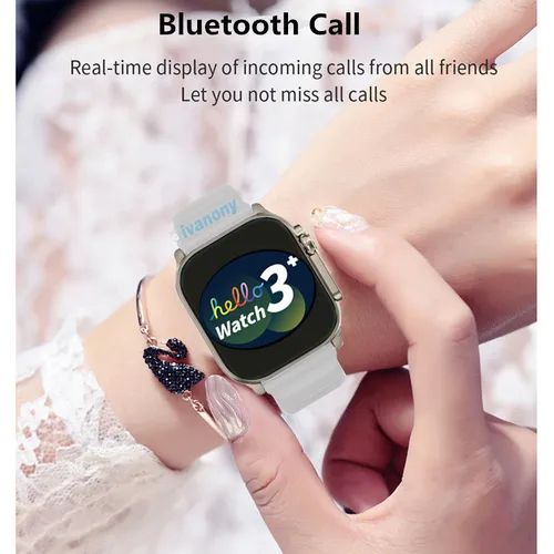 Imagen 2 del producto Reloj inteligente Hello Watch 3 Plus Bluetooth llamada asistente de voz 49mm AMOLED 4GB/ROM NFC GPT brújula álbum de fotos Smartwatch hombres