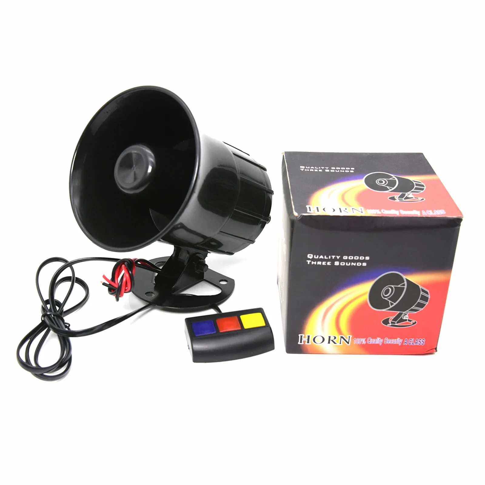 3 Tone Sound Loud Car Horn Air Horn 12V Loud Sound Horn Car Loud Speaker Motorcycle Police Fire Siren Horn Speaker 115DB visible