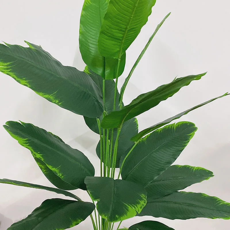 120cm 24Leaves Large Tropical Banana Tree Fake Palm Plants Real Touch Strelizia Plastic Banyan Plant For Home Shop Office Decor