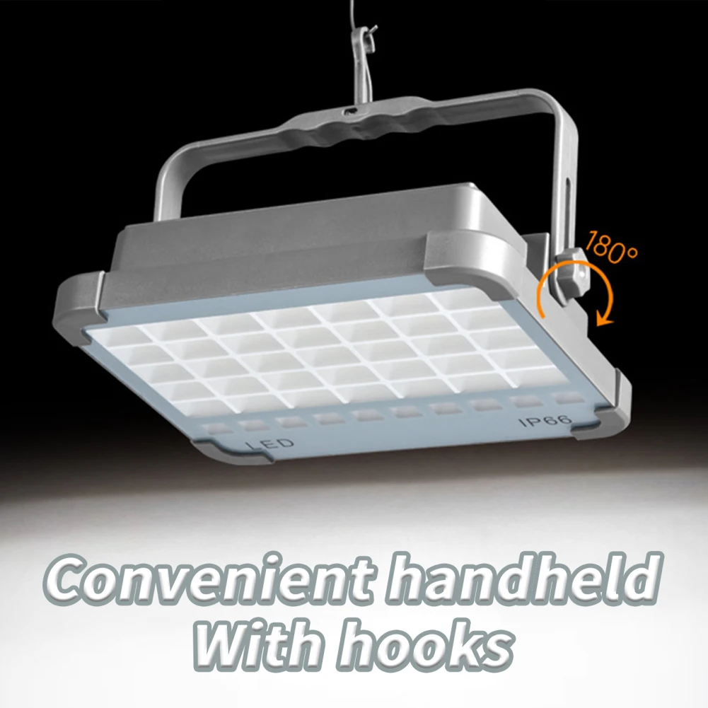 น้ําท่วมพลังงานแสงอาทิตย์แบบพกพากันน้ําชาร์จอัตโนมัติเปิด/ปิด LED Floodlights สําหรับลานกลางแจ้งสวนซ่อมรถยนต์