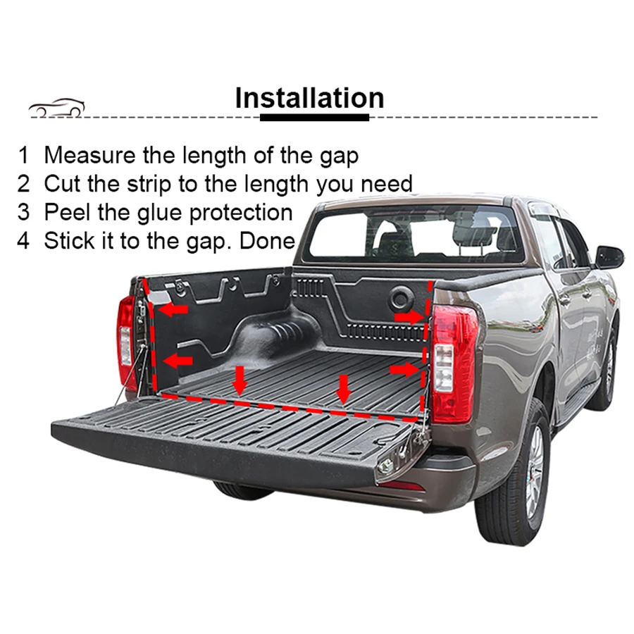 Double Bulb Truck Tailgate Seal Strip 24.61Ft EPDM Rubber Weather Stripping for Tonneau Cover Camper Shell Pickup RV Boat