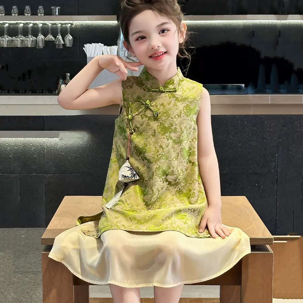 Chinese Qipao Girl Dress Baby Clothes Summer Cosplay Cheongsam Modern Children Outfit Kids Hanfu Costume Girls Dresses Vestidos