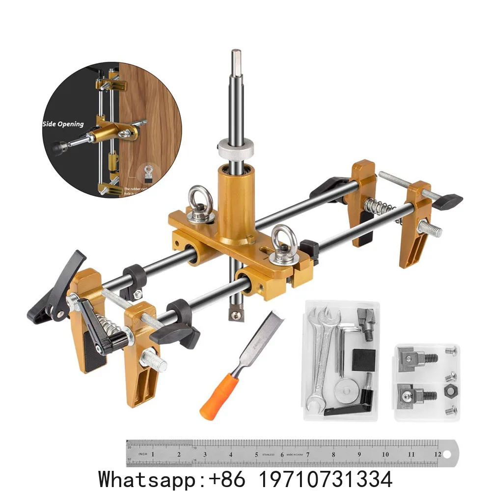 Generic Multi-function Wooden Door Hole Drilling Jig – Lock Installation Fixture & Slotting Guide Template for Woodworking