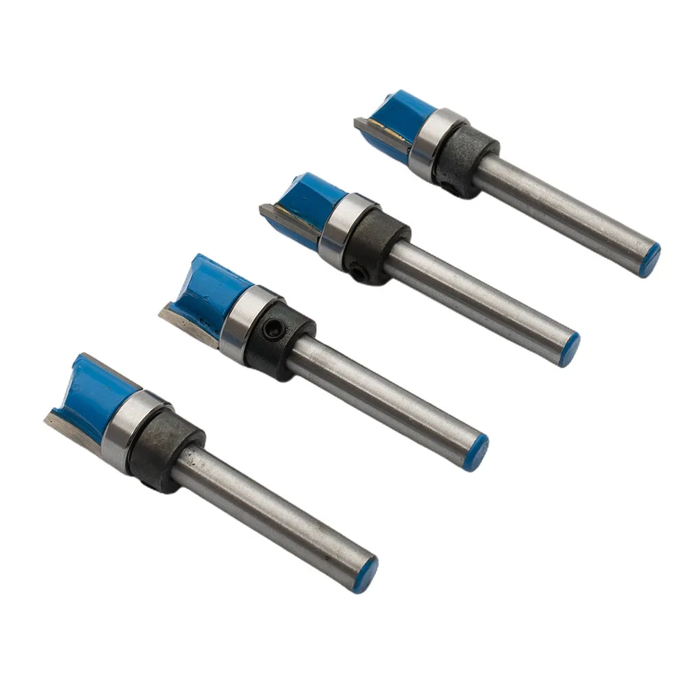 1/4 Inch Shank Mortise Flush Trim Router Bit 4pcs For Carbide Cutter For Woodworking Pattern Template Routing Tool Power