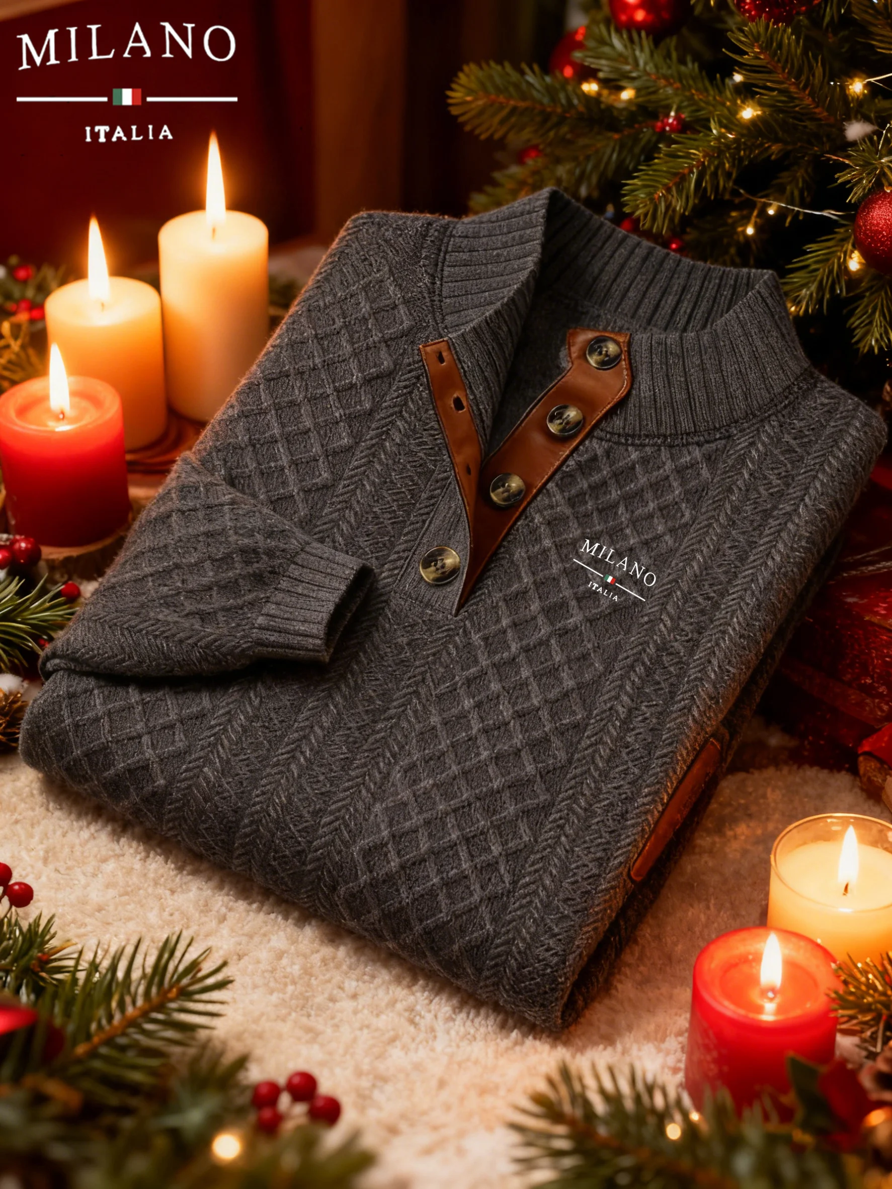Men's Knitted Sweater Henry Hoodie Button Casual Fashion Long Sleeve Warm Autumn Winter Clothing Comfortable Breathable