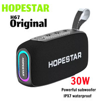 HOPESTAR 30W Caixa De Som Bluetooth Speaker Portable RGB Light Waterproof Column TWS Stereo Subwoofer Music Center Soundbar H67