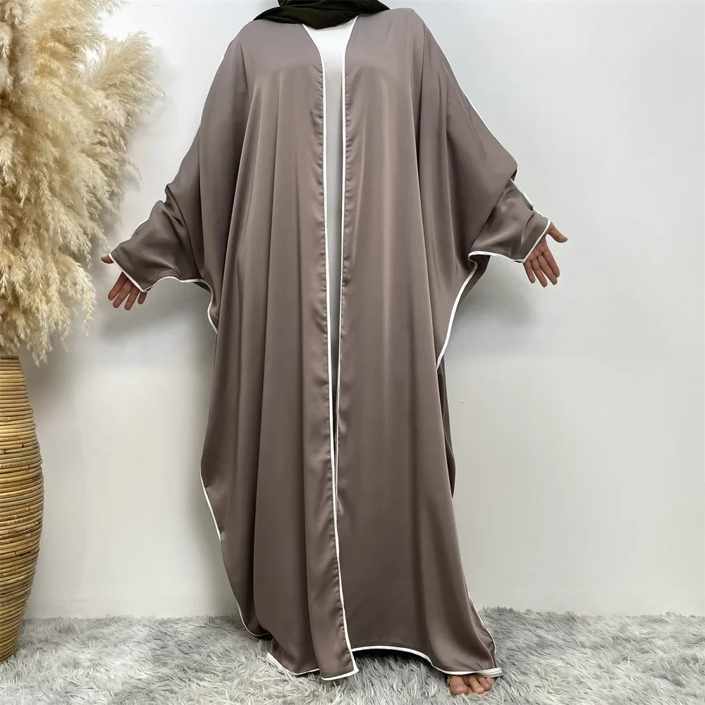 UNI Muslim Women Open Abaya Chiffon Batwing Sleeve Dresses Eid Robe Isamic Clothing Vestidos Fashion Women Abayas Dubai Arab