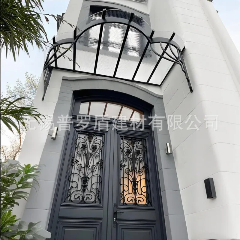 French aluminum alloy canopy European-style villa outdoor wrought iron canopy eaves awning small yard door rain cover