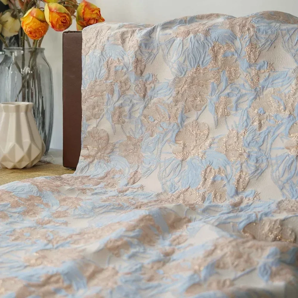 

Gold Yarn Dyed Bubble Jacquard Fabric for Spring Autumn Dress Shirt Pillow Table Fashion Design Cloth diy Sewing by the Meter