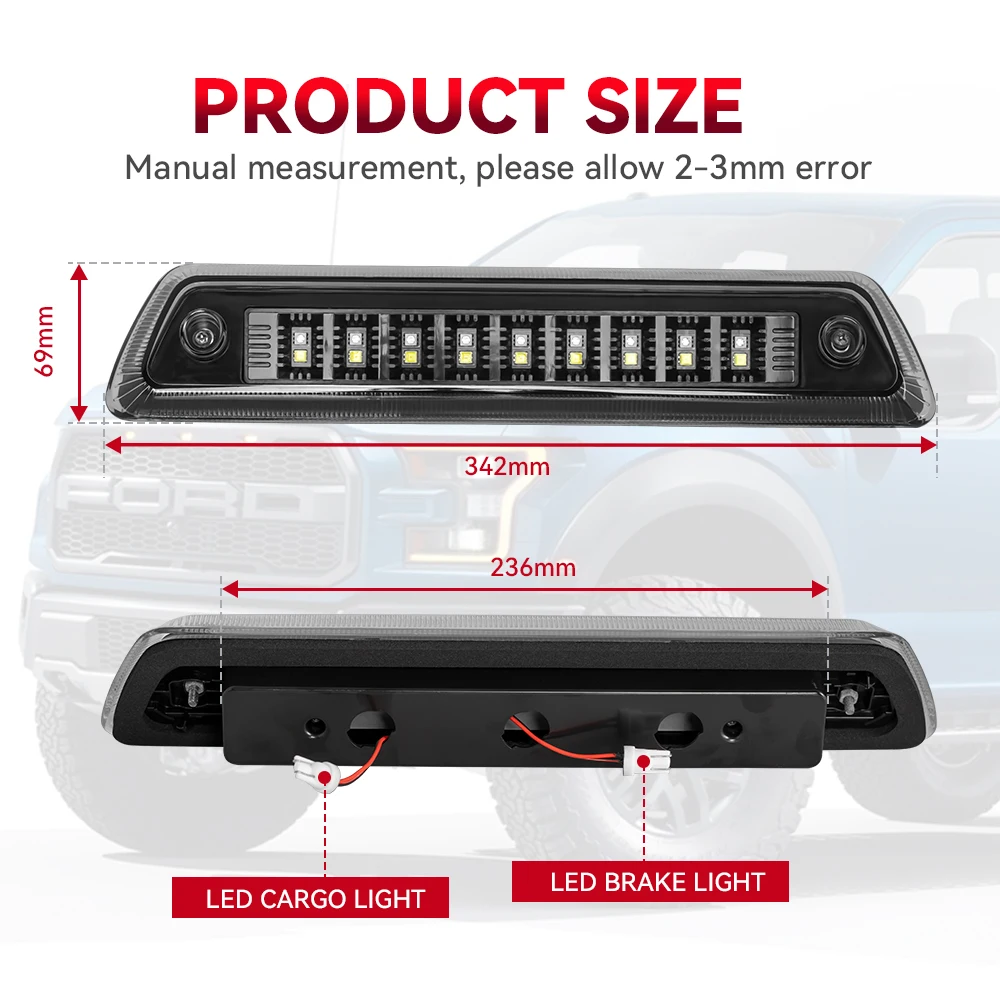 High Mount Brake Lights For Ford F150 2009-2014 Brake Lamp 3rd Third Brake Tail Light Rear Stop Lamp