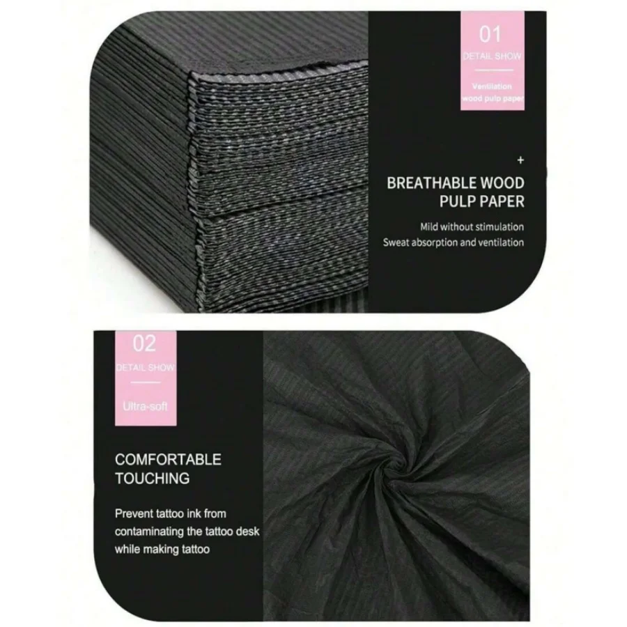 25-100 szt. Podkładki pod paznokcie do manicure, jednorazowe, składane, 3-warstwowe, papierowe, do salonów kosmetycznych, do użytku w salonach tatuażu, 45*32 cm