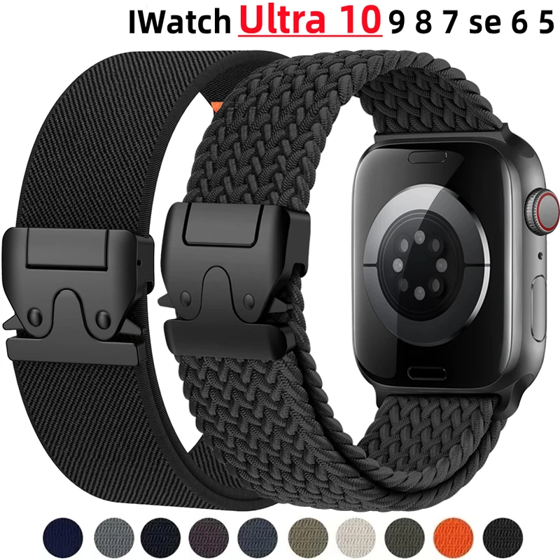 

Parachute Straps For Apple Watch Band 46mm 44mm 45mm 40mm 41mm 38 42mm 49mm correa Bracelet IWatch Series Ultra 10 9 8 7 6 3 SE