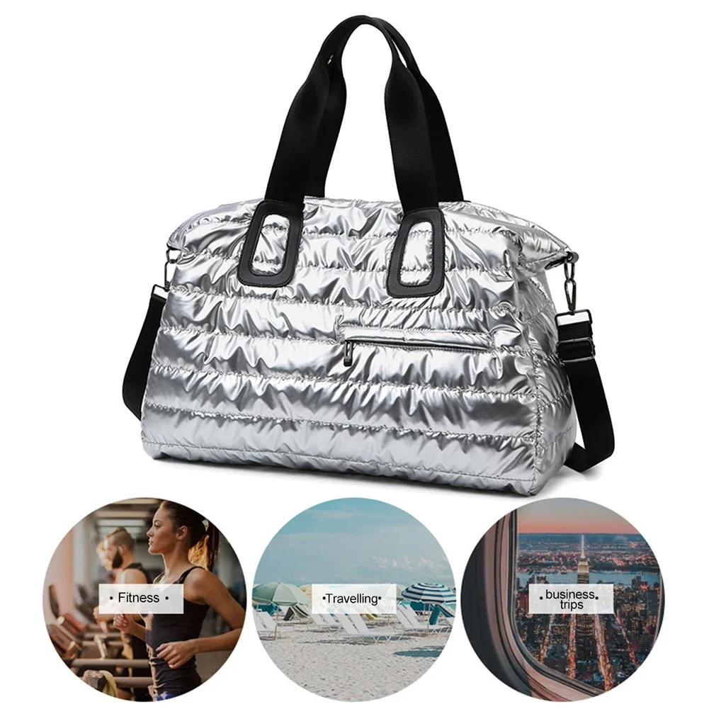 Wet Dry Separation Duffle Tote Bag Large Capacity Weekend Handbags Multifunctional Quilted Gym Bag Waterproof for Outdoor Travel