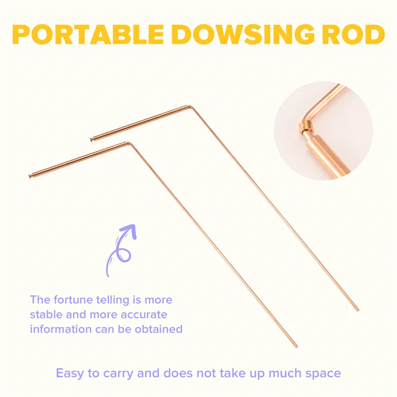 AB25-2Pcs مجموعة قضبان التغطيس النحاسية قضبان العرافة الروحية قضيب نحاسي مرن مجموعة قضبان الروح مع قلادة البندول #3