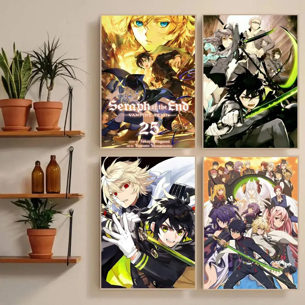 Seraph Of The End Poster Waterproof Wall Art Sticker For Bar Living Room Vintage Room Decor High Quality Print Gift