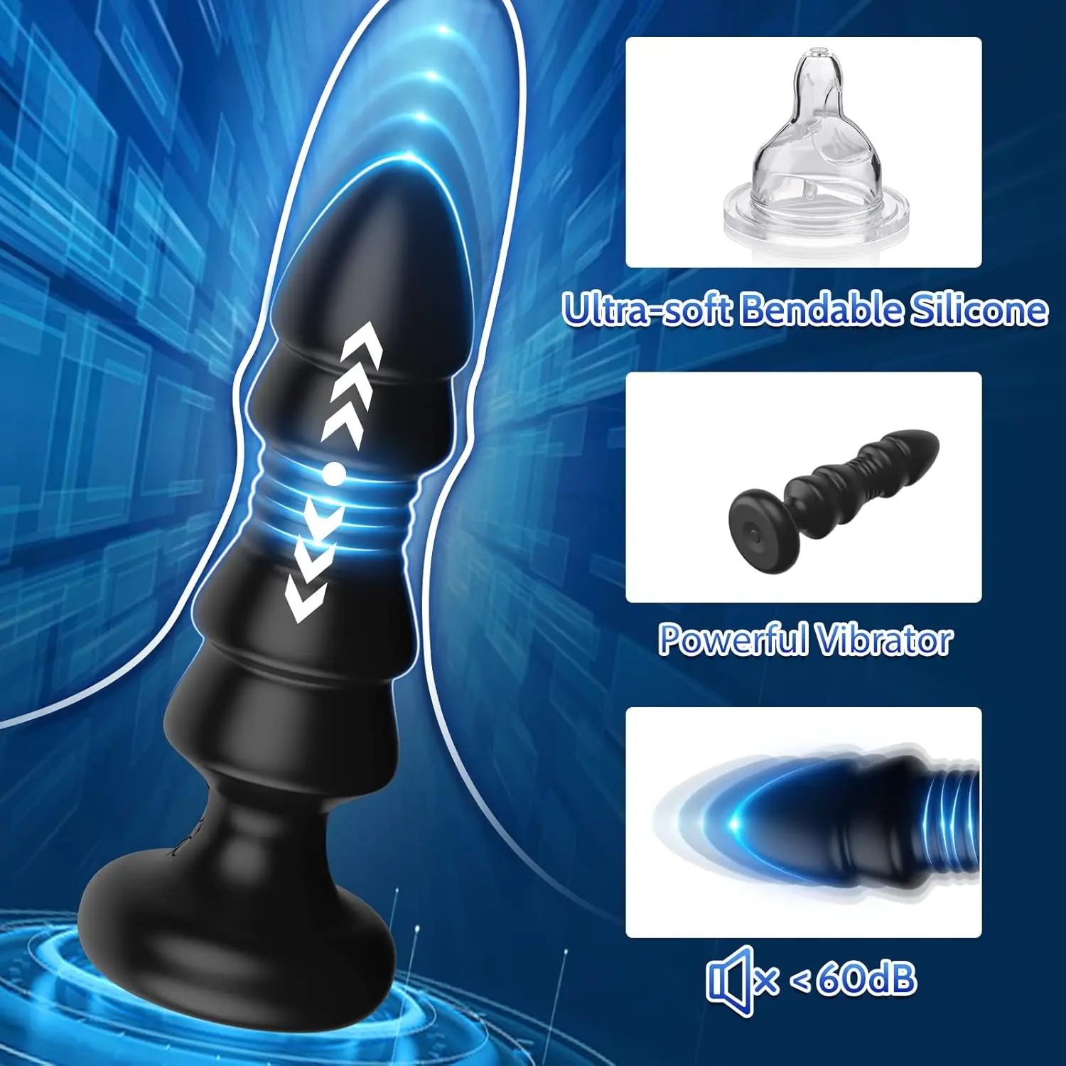 Thrusting Anal Vibrator - Anal Sex Toy Remote Control Vibrating Butt Plug G Spot Vibrator, Anal Plug Vibrator With 5 Vibrating &