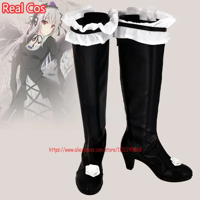 

RealCos Rozen Maiden Mercury Лампа Sui Gin Tou Черная обувь для косплея Сапоги Хэллоуин Косплей Костюм Аксессуар