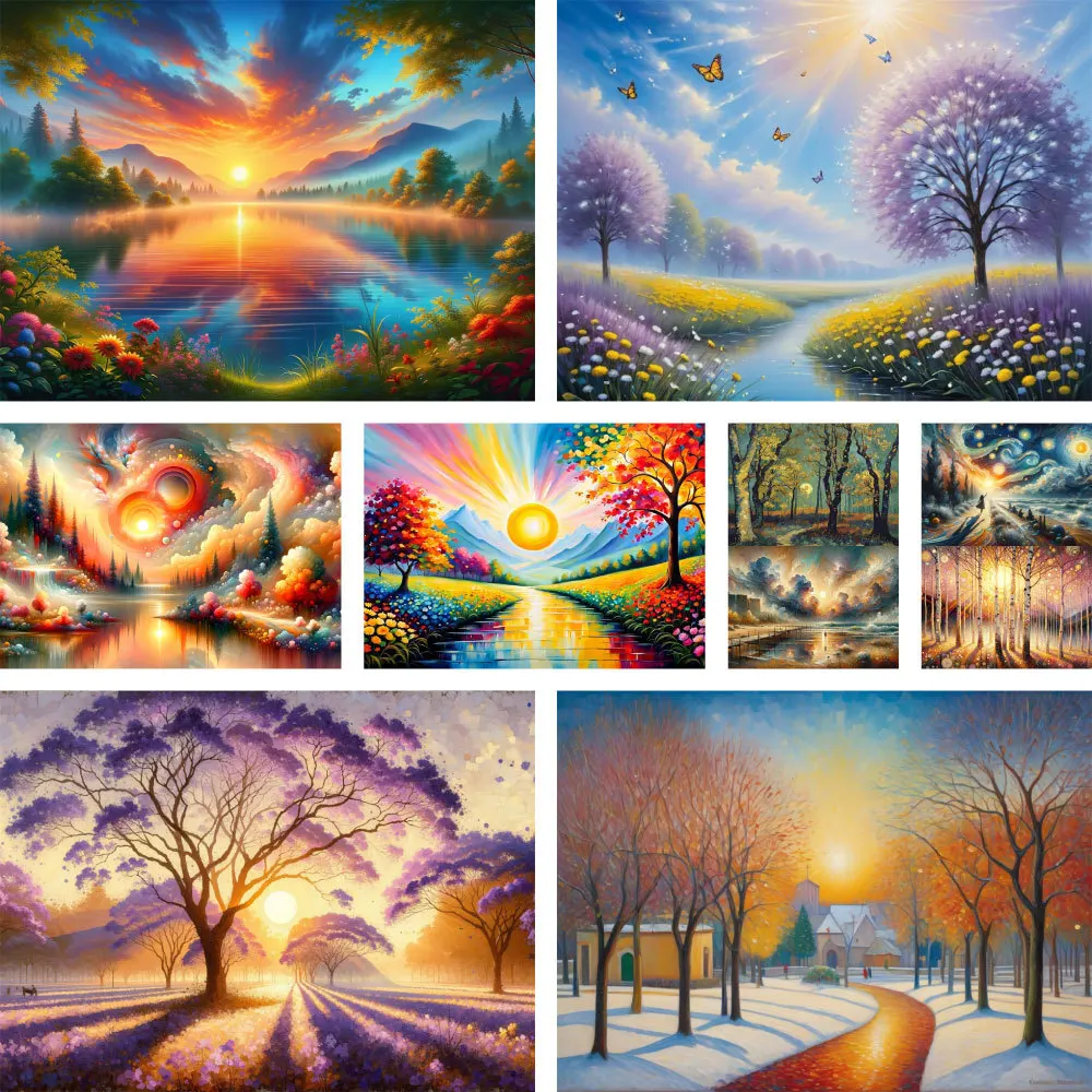 Landscape Fantasy Nature Painting By Numbers Package Oil Paints 50*70 Picture By Numbers Photo Handmade For Adults For Drawing